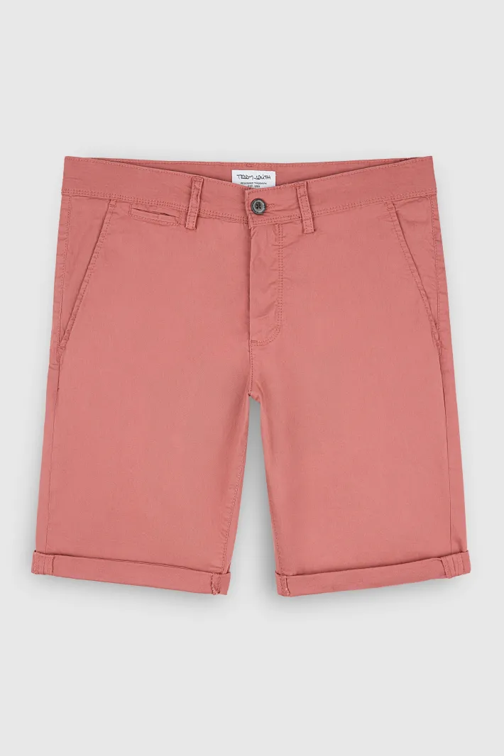 Teddy Smith Bermuda coupe chino SHORT CHINO BOIS DE ROSE BOISDEROSE New