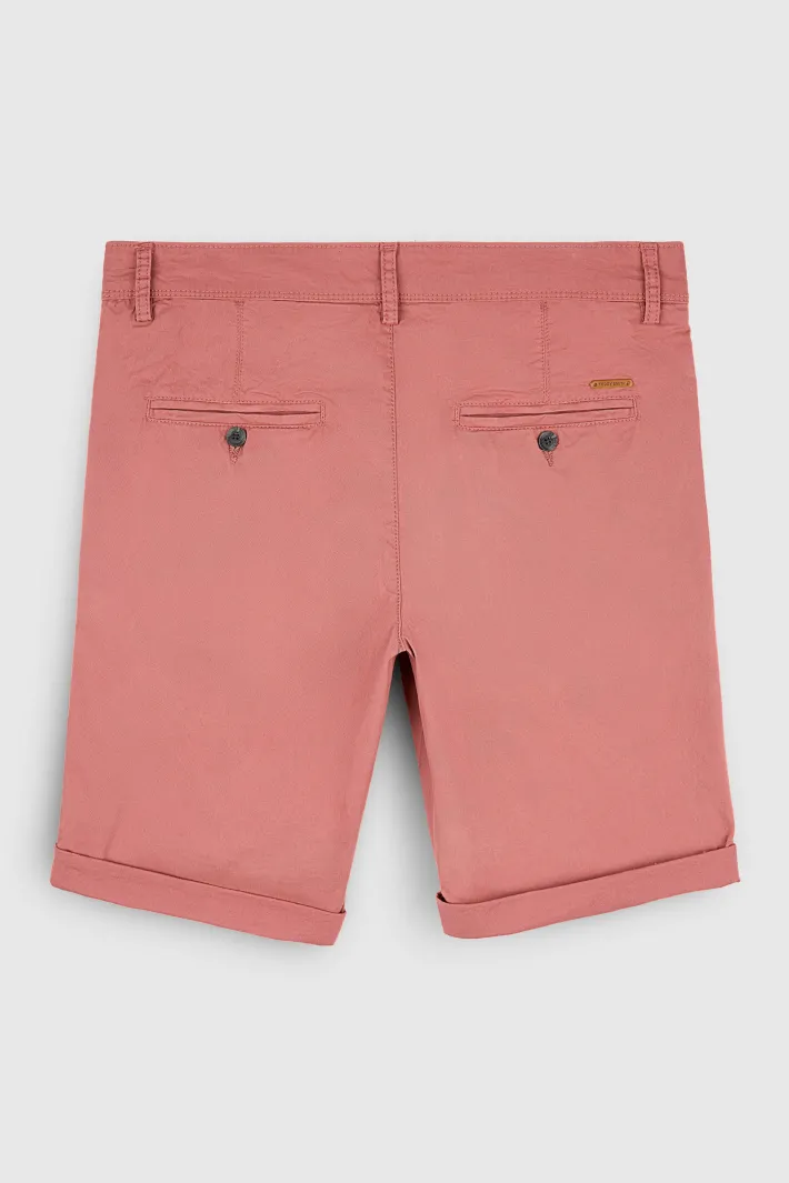 Teddy Smith Bermuda coupe chino SHORT CHINO BOIS DE ROSE BOISDEROSE New