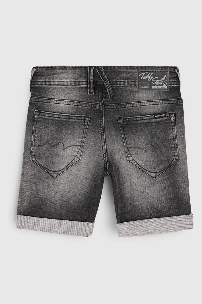 Teddy Smith Bermuda denim coupe 5 poches SCOTTY 3 JR DEEP GREY DEEPGREY Flash Sale