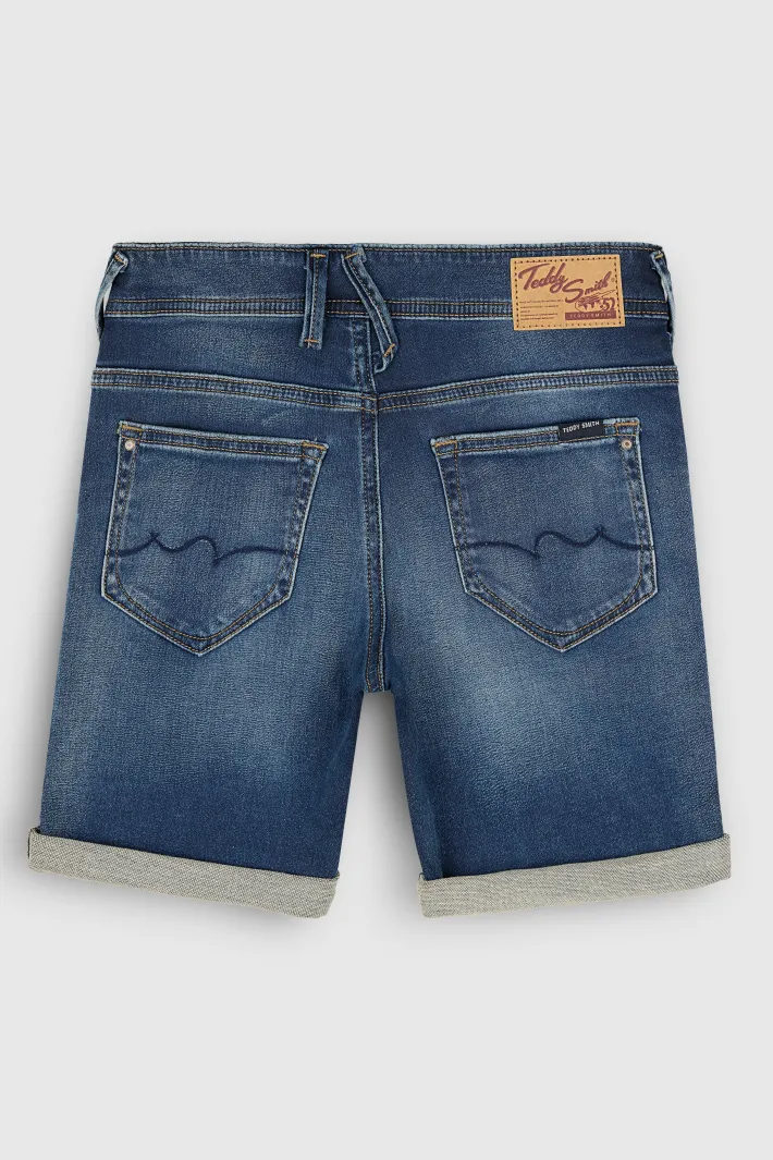 Teddy Smith Bermuda denim coupe 5 poches SCOTTY 3 JR DYE Cheap