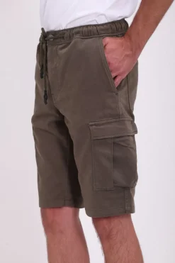 Teddy Smith Bermuda taille élastiquée SIKERS CARGO TURBULENCE KAKI TURBULENCEKAKI Flash Sale