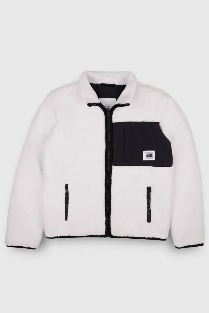 Teddy Smith Blouson B-SHERP JR MIDDLE WHITE Flash Sale