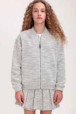 Teddy Smith Bomber en matière fantaisie B-AVA JR MIDDLE WHITE Store