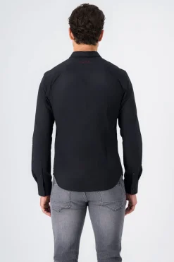 Teddy Smith Chemise à pinces avec col français C-GOPHER ML CHARBON Sale