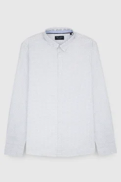 Teddy Smith Chemise à pinces avec col français CARTON ML BLANC/MICRO PRINT BLEU BLANC/MICROPRINTBLEU Cheap