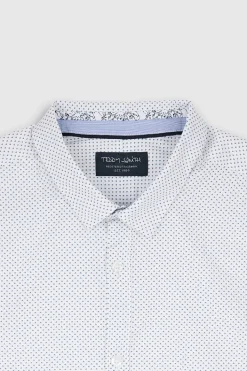 Teddy Smith Chemise à pinces avec col français CARTON ML BLANC/MICRO PRINT BLEU BLANC/MICROPRINTBLEU Cheap