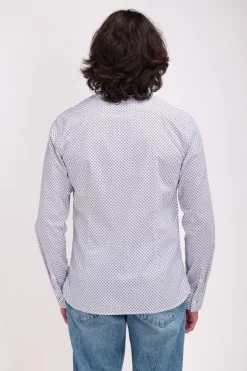 Teddy Smith Chemise à pinces avec col français CARTON ML BLANC/MOTIF BLEU BLANC/MOTIFBLEU Best Sale