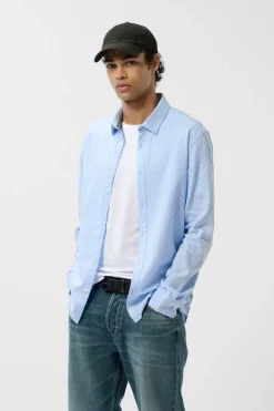 Teddy Smith Chemise à pinces col français CARTON ML BLEU ECUME BLEUECUME Best Sale