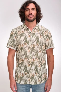 Teddy Smith Chemise col français à pinces C-DIETER MC NATUREL New