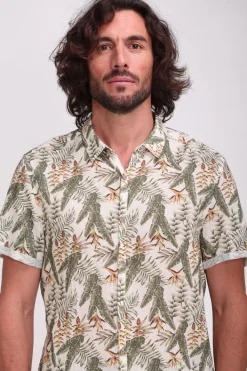 Teddy Smith Chemise col français à pinces C-DIETER MC NATUREL New