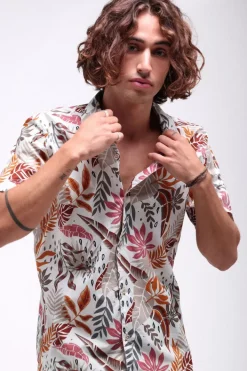 Teddy Smith Chemise droite manches courtes col hawaien C-FALCO MC MIDDLE WHITE MIDDLEWHITE1 Flash Sale