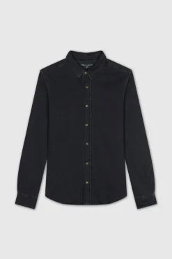 Teddy Smith Chemise en jean C-ARTHUR ML BLACK USED Cheap