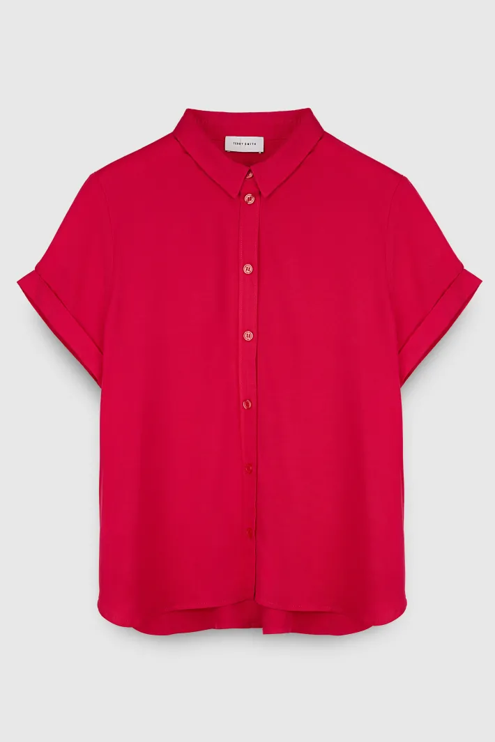 Teddy Smith Chemise manches courtes en viscose C-ELLIE JAFFY PINK JAFFYPINK Store