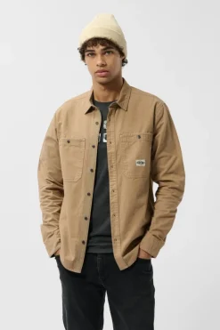 Teddy Smith Chemise manches longues en twill TRENT ML MOKA BEIGE MOKABEIGE Best