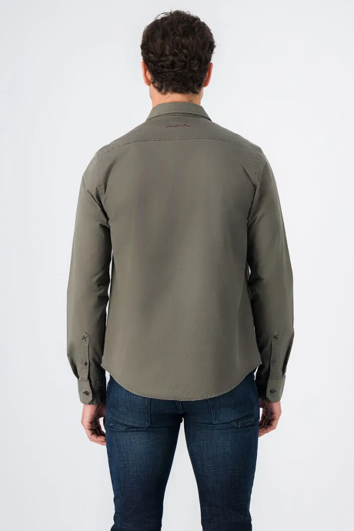 Teddy Smith Chemise manches longues en twill TRENT ML TURBULENCE KAKI TURBULENCEKAKI Best