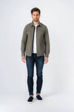 Teddy Smith Chemise manches longues en twill TRENT ML TURBULENCE KAKI TURBULENCEKAKI Best