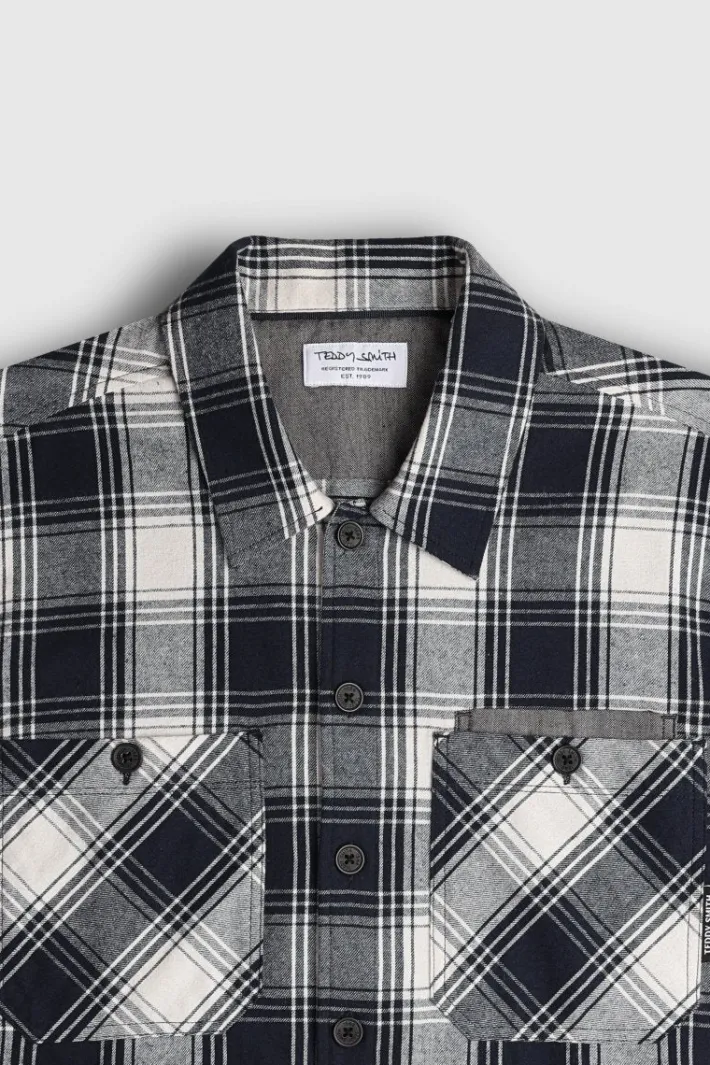 Teddy Smith Chemise manches longues flanelle à carreaux TURNEL ML TOTAL NAVY TOTALNAVY Discount