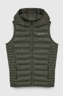 Teddy Smith Doudoune sans manches à capuche B-TERRY HOOD JR DEEP KAKI DEEPKAKI Fashion