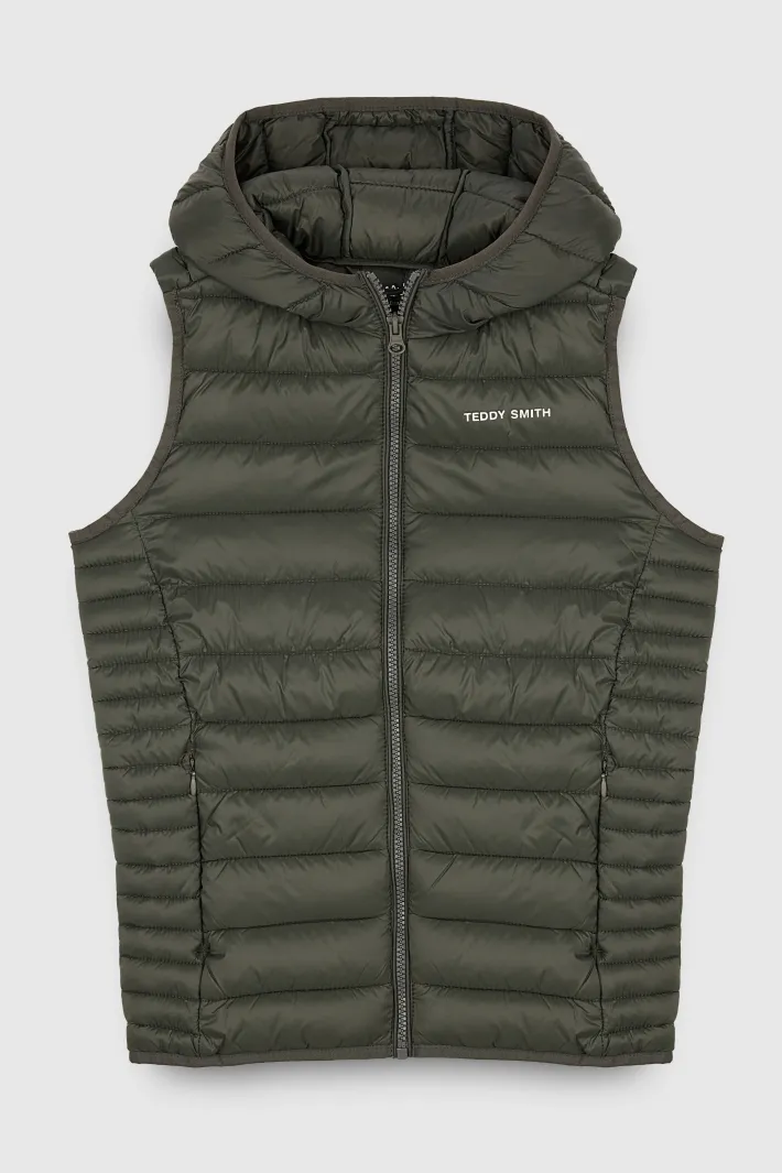 Teddy Smith Doudoune sans manches à capuche B-TERRY HOOD JR DEEP KAKI DEEPKAKI Fashion
