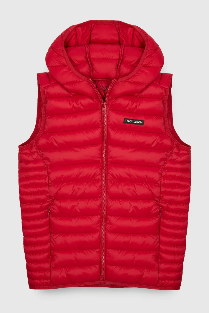 Teddy Smith Doudoune sans manches à capuche B-TERRY HOOD JR JAM RED JAMRED Fashion