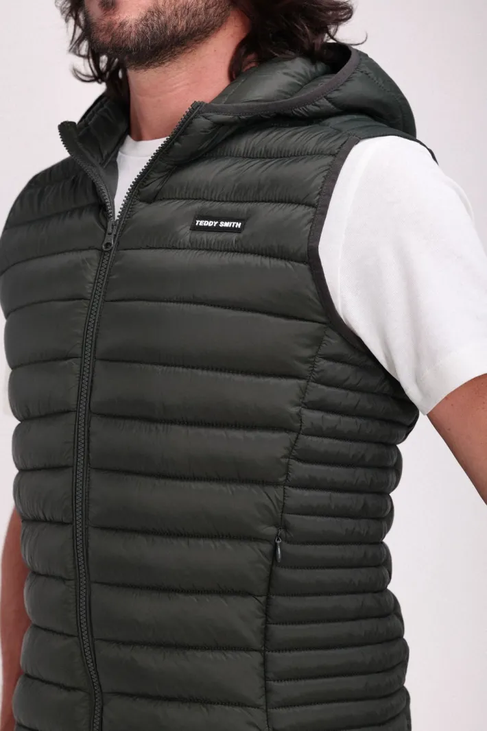 Teddy Smith Doudoune sans manches à capuche B-TERRY HOOD 2 DEEP KAKI DEEPKAKI Best Sale