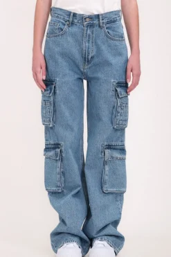 Teddy Smith Jean coupe cargo 90'S CARGO FRIPP/INDIGO CLAIR Cheap