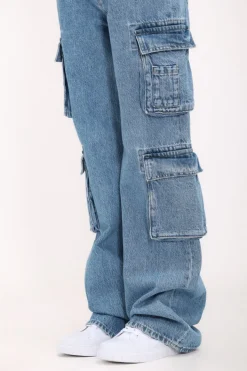 Teddy Smith Jean coupe cargo 90'S CARGO FRIPP/INDIGO CLAIR Cheap