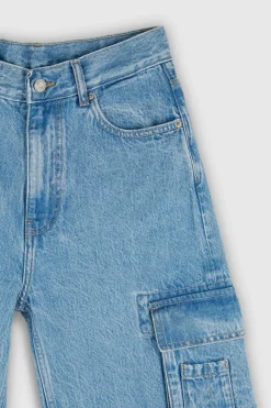 Teddy Smith Jean coupe cargo 90'S CARGO FRIPP/INDIGO CLAIR Cheap