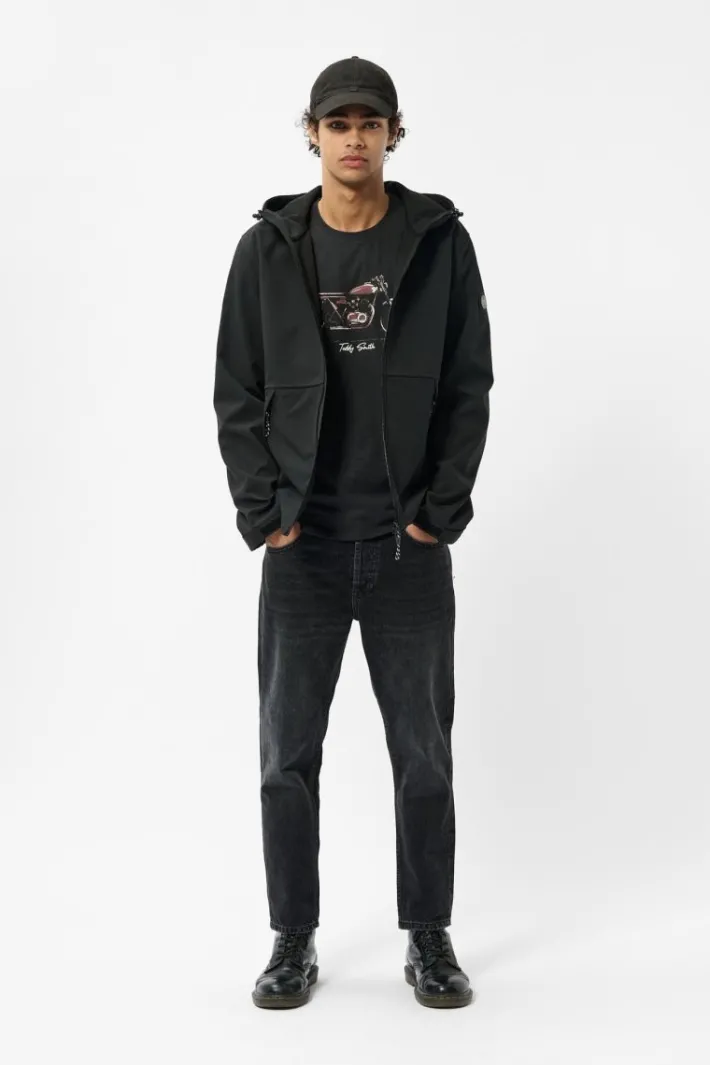 Teddy Smith Jean coupe décontractée DAD CROPPED BLACK USED BLACKUSED New
