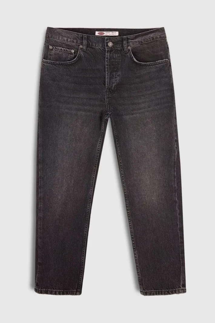 Teddy Smith Jean coupe décontractée DAD CROPPED BLACK USED BLACKUSED New