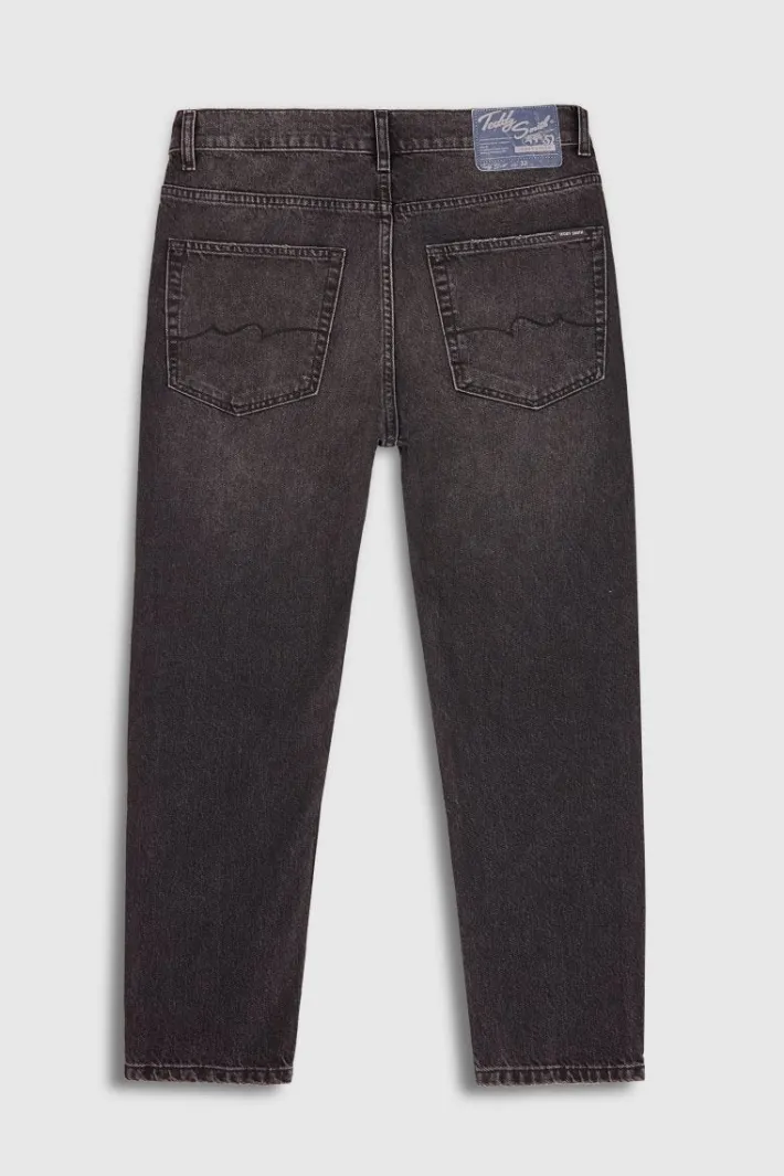 Teddy Smith Jean coupe décontractée DAD CROPPED BLACK USED BLACKUSED New