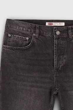 Teddy Smith Jean coupe décontractée DAD CROPPED BLACK USED BLACKUSED New