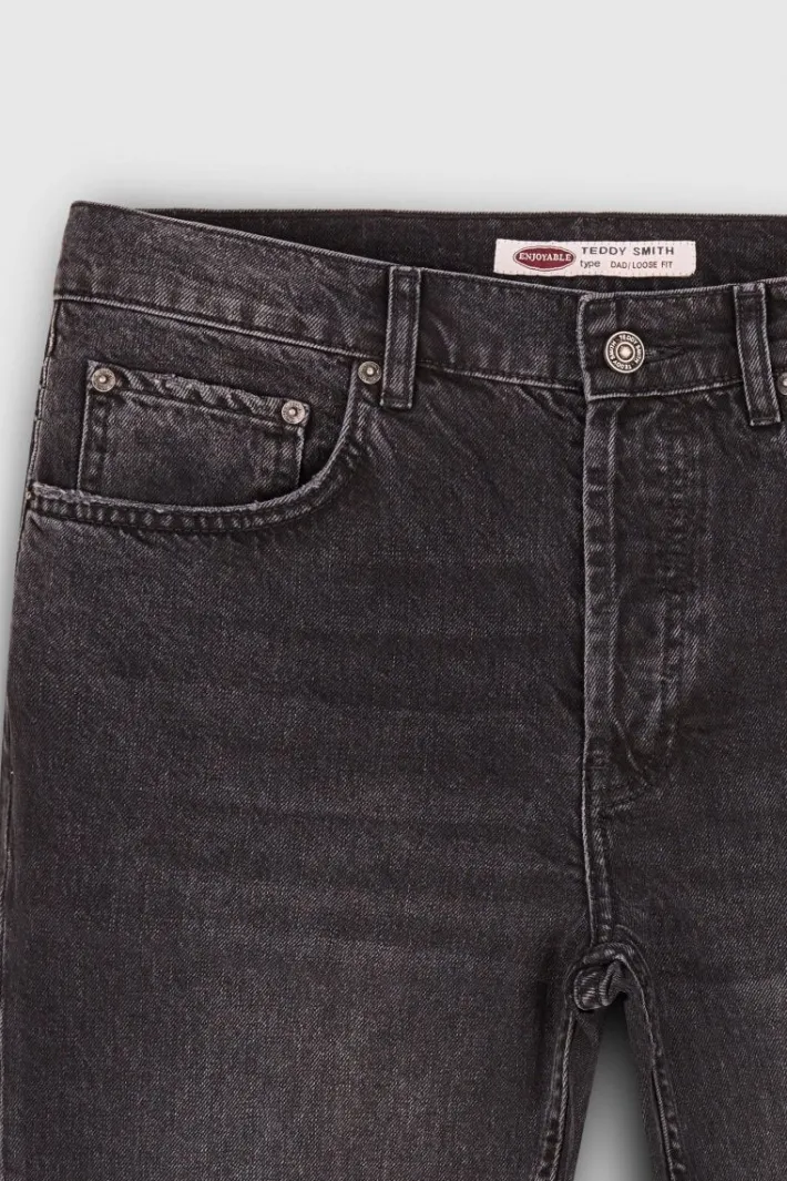 Teddy Smith Jean coupe décontractée DAD CROPPED BLACK USED BLACKUSED New