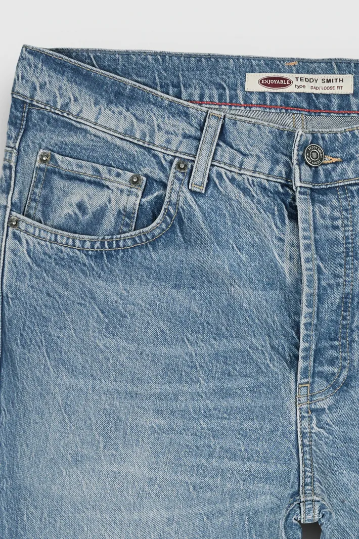 Teddy Smith Jean coupe décontractée DAD CROPPED FRIPP/INDIGO CLAIR Best