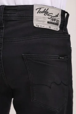 Teddy Smith Jean denim coupe slim DEAN SLIM BLACK USED BLACKUSED Flash Sale