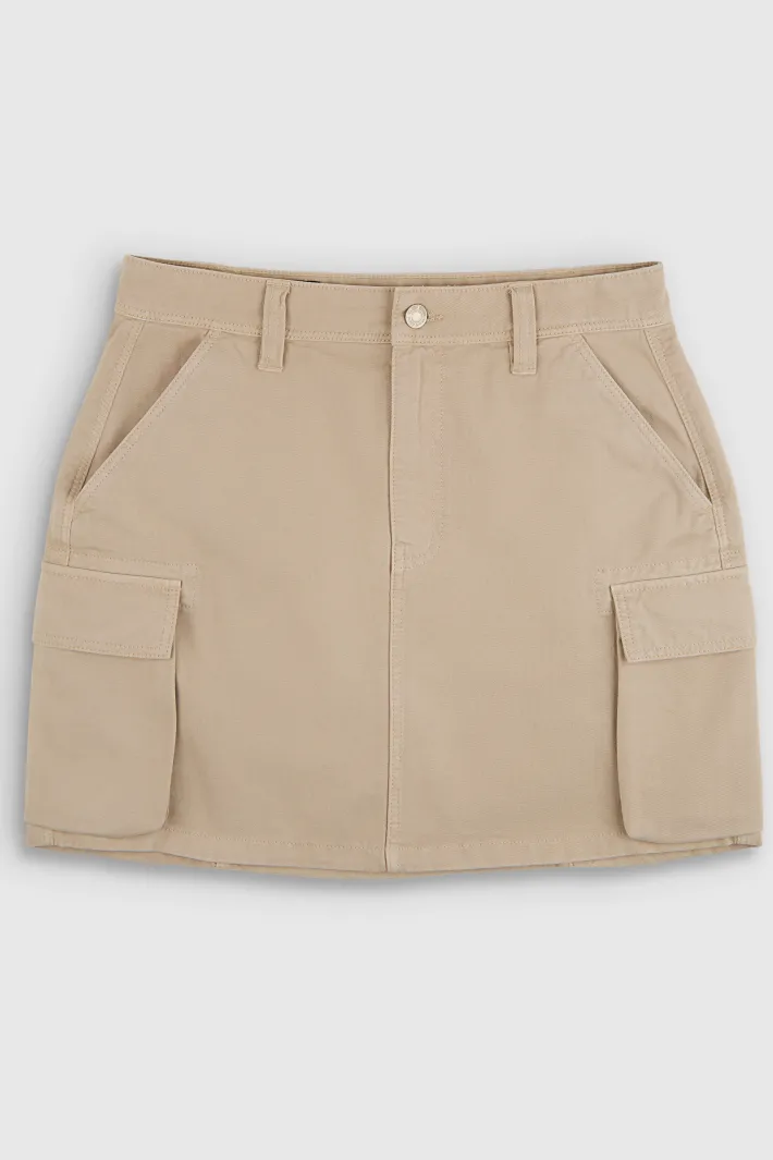 Teddy Smith Jupe courte taille haute J-STAY CARGO BEIGE Hot