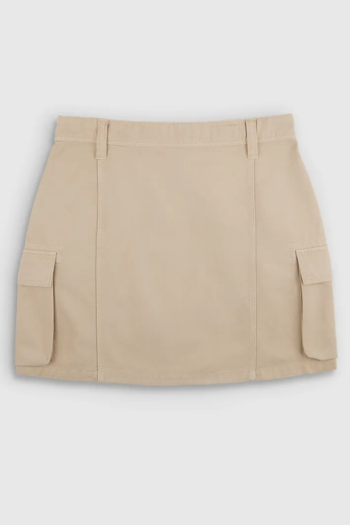 Teddy Smith Jupe courte taille haute J-STAY CARGO BEIGE Hot