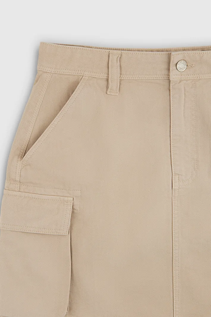 Teddy Smith Jupe courte taille haute J-STAY CARGO BEIGE Hot