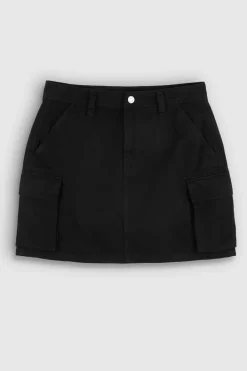 Teddy Smith Jupe courte taille haute J-STAY CARGO NOIR Hot