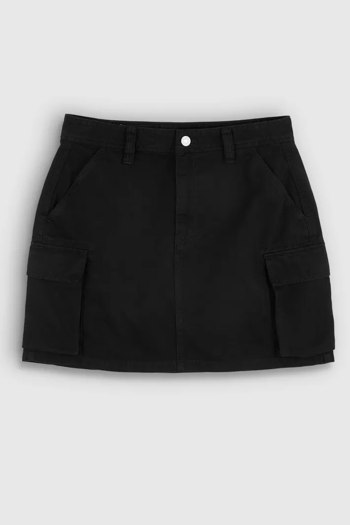 Teddy Smith Jupe courte taille haute J-STAY CARGO NOIR Hot