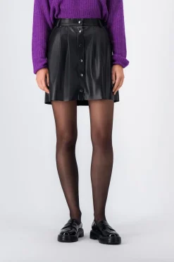 Teddy Smith Jupe en simili cuir MILENA NOIR Outlet