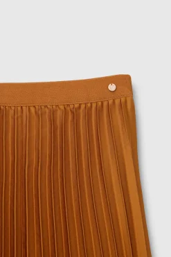 Teddy Smith Jupe satin plissée J-PLISSA CAMEL WOOD CAMELWOOD Cheap