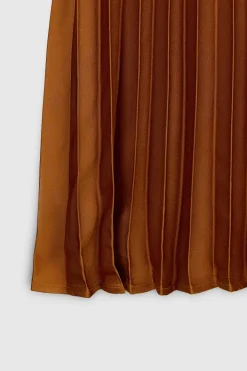 Teddy Smith Jupe satin plissée J-PLISSA CAMEL WOOD CAMELWOOD Cheap