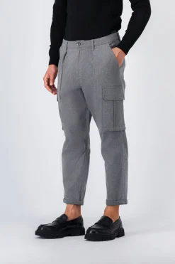 Teddy Smith Pantalon cargo ACHILLE CARGO GRIS CHINE MOYEN New