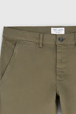 Teddy Smith Pantalon chino coupe slim PALLAS CHINO SWEAT DYED TURBULENCE KAKI TURBULENCEKAKI Outlet