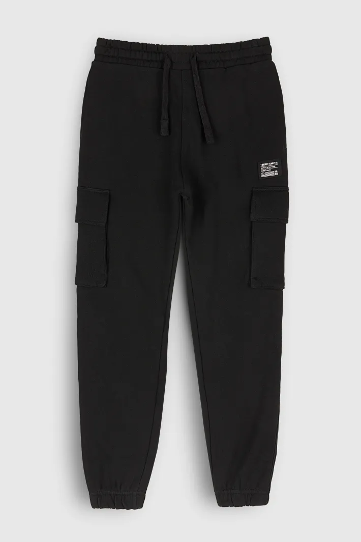 Teddy Smith Pantalon confort en tissu molletonné P-REC JR CHARBON Clearance