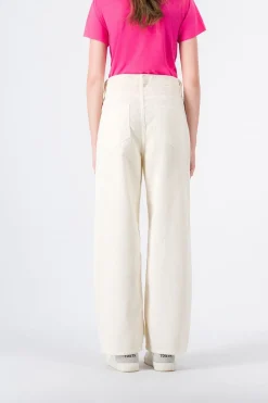 Teddy Smith Pantalon coupe droite P-ELECTRA JR BUTTON MIDDLE WHITE MIDDLEWHITE Clearance