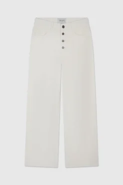 Teddy Smith Pantalon coupe droite P-ELECTRA JR BUTTON MIDDLE WHITE MIDDLEWHITE Clearance