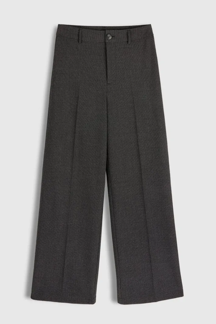 Teddy Smith Pantalon coupe large P-COFFEE BISTRE NOIR POINTILLE NOIRPOINTILLE Shop
