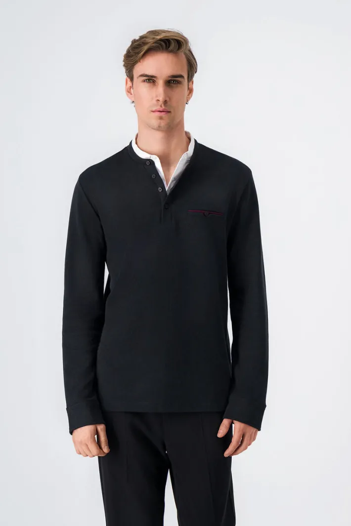 Teddy Smith Polo jacquard coton GAREL ML CHARBON Sale